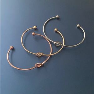 Rose Gold, Gold and Silver bracelet trio